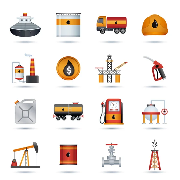 Iconos de la industria petrolera — Archivo Imágenes Vectoriales