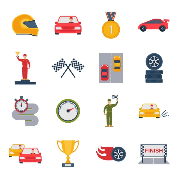 Auto Sport pictogram platte — Stockvector