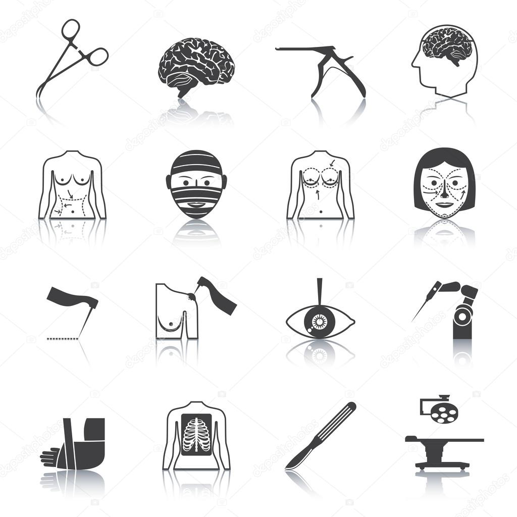 Surgery icons black