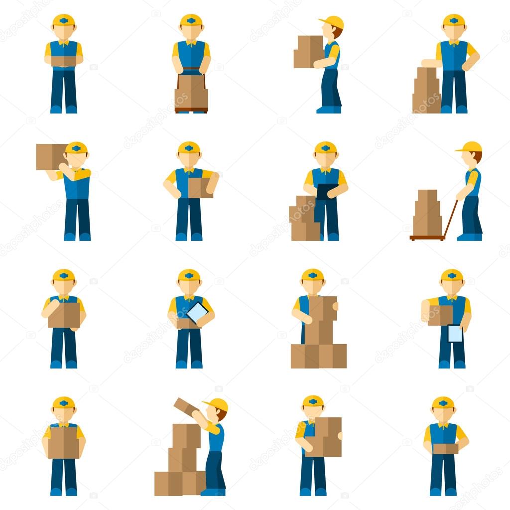 Delivery Man Icon Flat