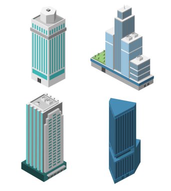 Skyscrapers Offices Set clipart