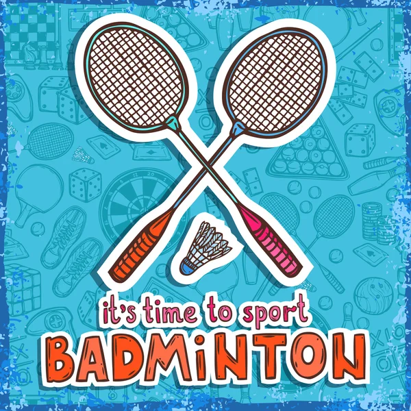 Badminton-Skizze Hintergrund — Stockvektor