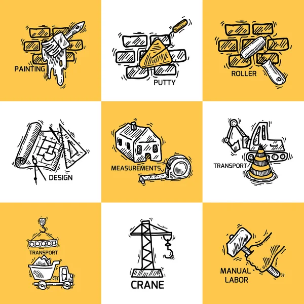 Conjunto de ícones de construção —  Vetores de Stock