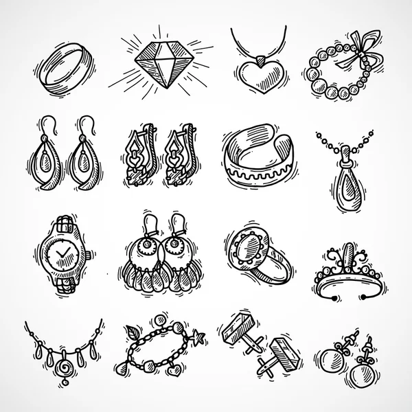 Jewelry Icons Set — Stock Vector