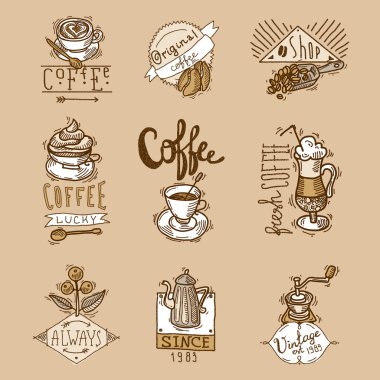 Coffee Labels Set clipart