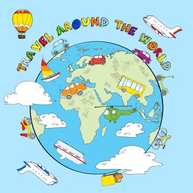 Travel sketch concept vector