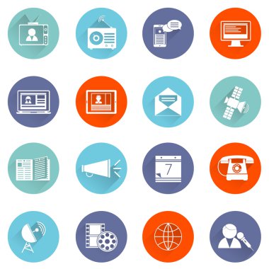 Medya simgeleri düz ayarlamak