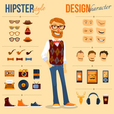Hipster karakter paketi