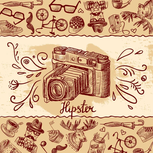 Hipster camera background — Stock Vector
