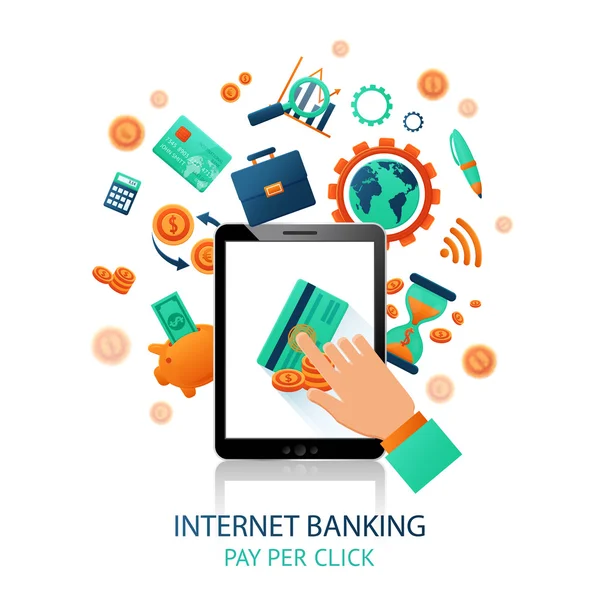 Applicazione di Internet Banking — Vettoriale Stock