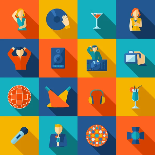 Club nocturno Icono Piso — Vector de stock