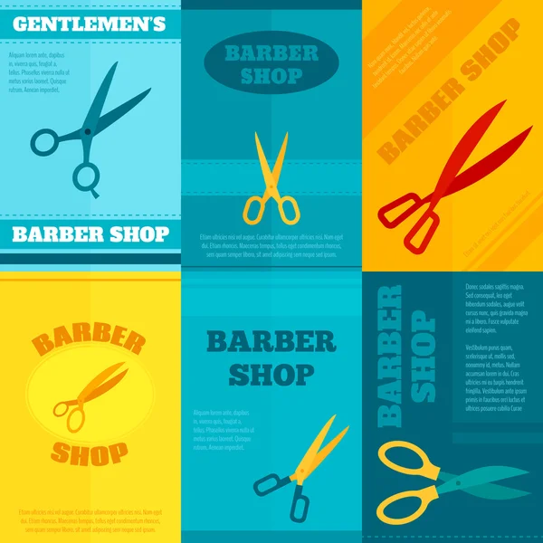 Conjunto de pôster de barbeiro — Vetor de Stock
