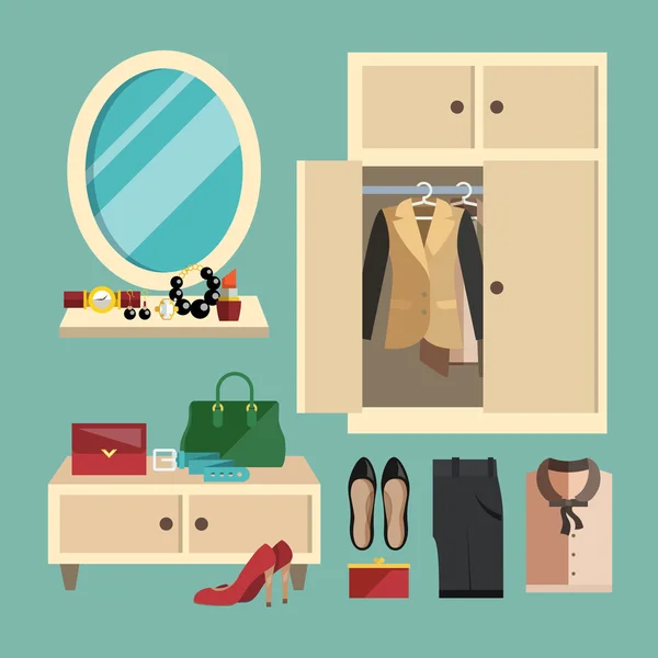 Vrouw kleding set — Stockvector