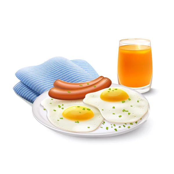 Breafast realistisch Set — Stockvector