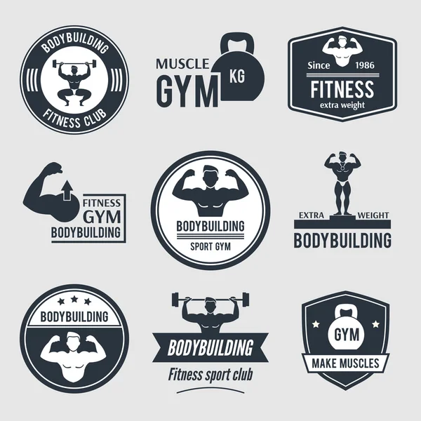 Bodybuilding Label Set — Stockvector