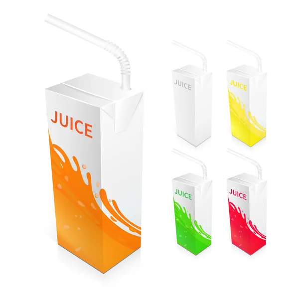 Paquete de caja de jugo — Vector de stock