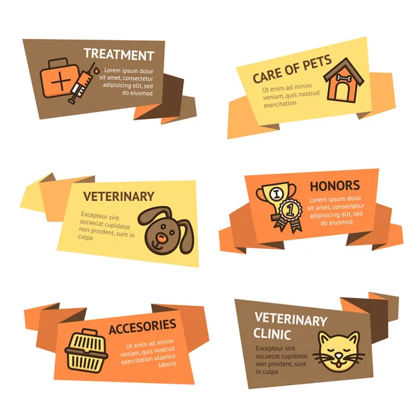 Conjunto de banner veterinário — Vetor de Stock