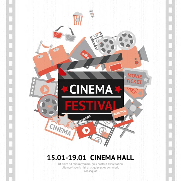 Plakát festivalu Cinema — Stockový vektor