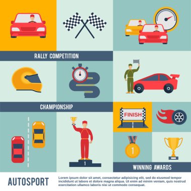 Auto Sport Icon Flat clipart
