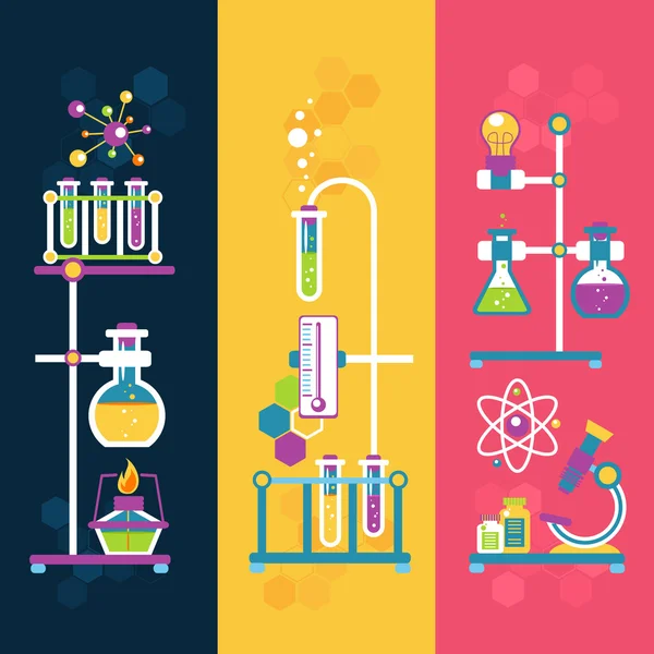 Bandeiras de design de química —  Vetores de Stock