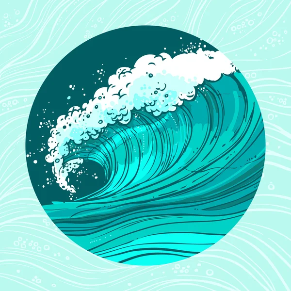 Vagues de mer cercle — Image vectorielle