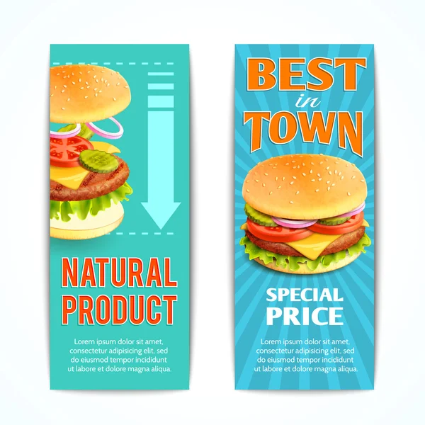 Set de banners de comida rápida — Vector de stock