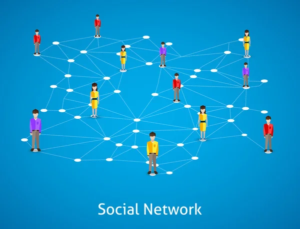 Social Network Concept — Stock Vector