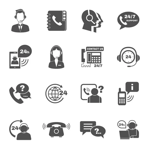 Support contact call center icons set — Stock Vector