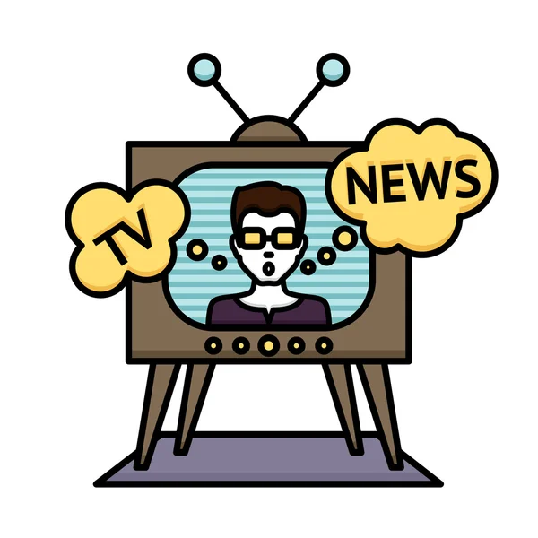 Cartaz TV notícias — Vetor de Stock