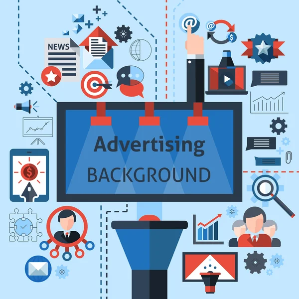 Reklamní Marketing pozadí — Stockový vektor