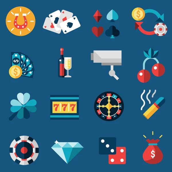 Casino Icons Set — Stock Vector