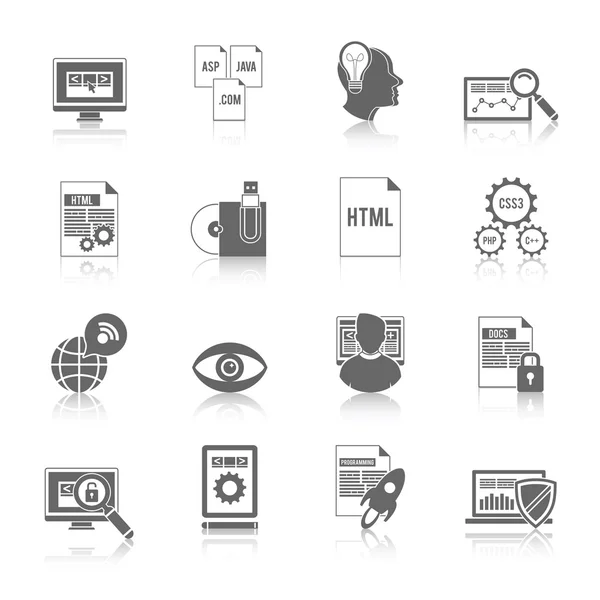 Icono de programador Negro — Vector de stock