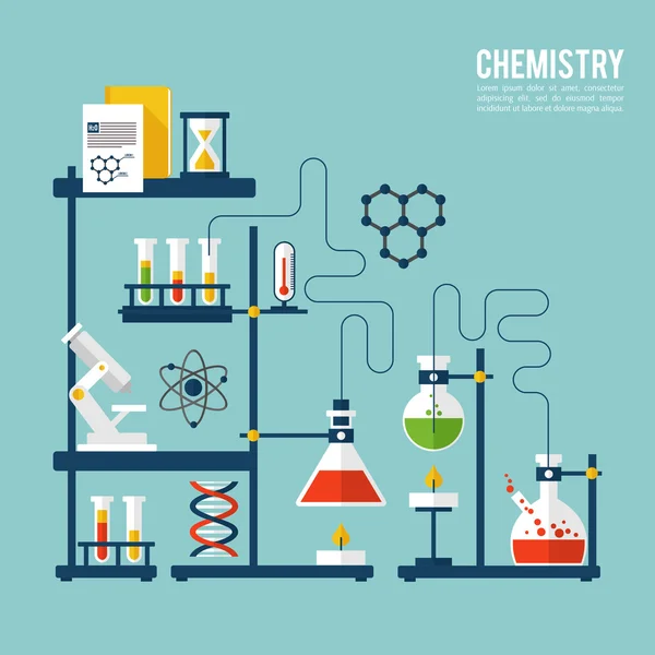 Chemie achtergrond sjabloon — Stockvector