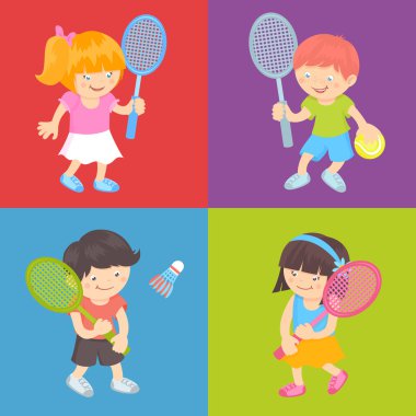Tenis oynayan çocuklar