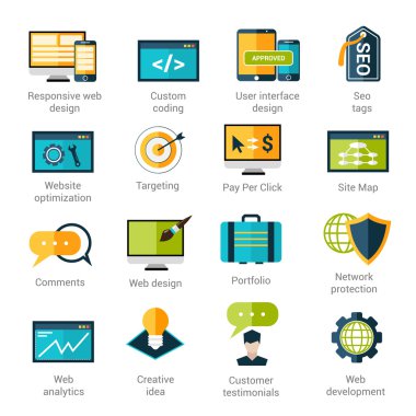 Web geliştirme simgeler kümesi