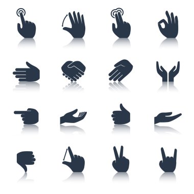 Hand Icons Black clipart