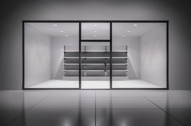 Store Interior With Shelves clipart