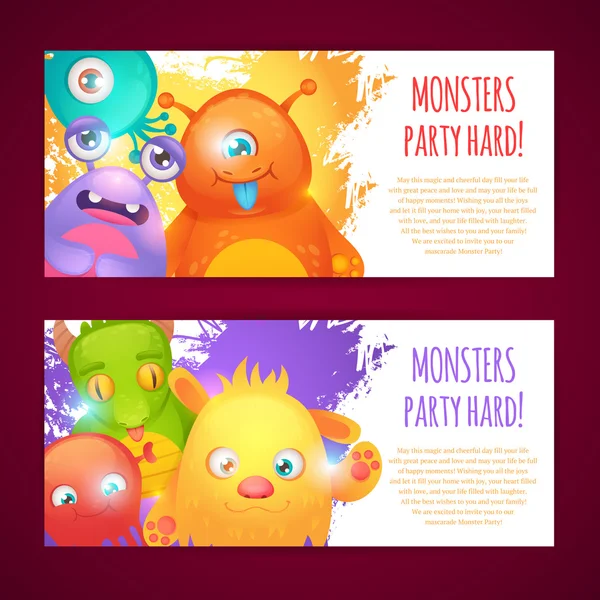Monster horizontale Banner — Stockvektor