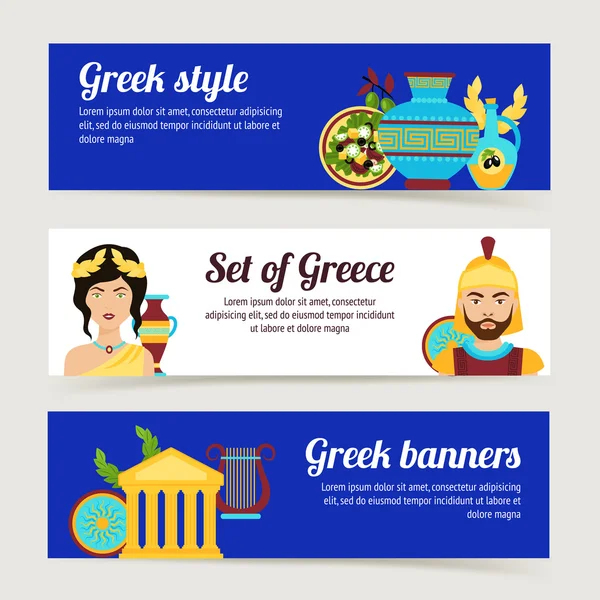 Conjunto de bandera de Grecia — Vector de stock