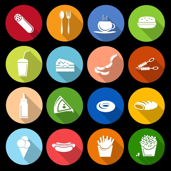 Icono de comida rápida plana — Vector de stock