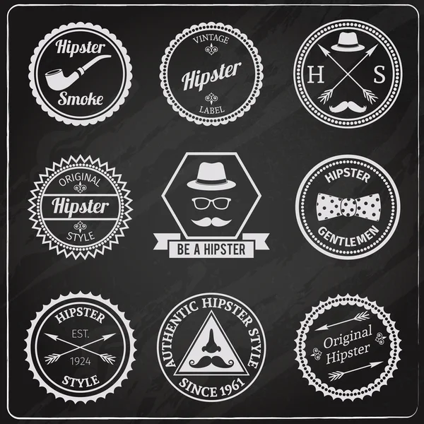 Hipster labels chalkboard — Stock Vector