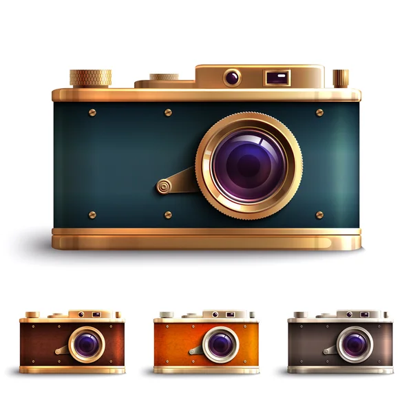 Retro Style Camera Set — Stock Vector