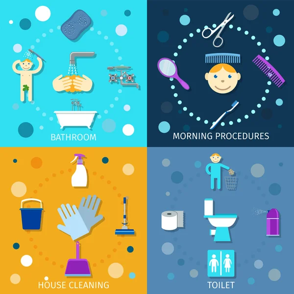 Hygiene Icons Flat — Stock Vector