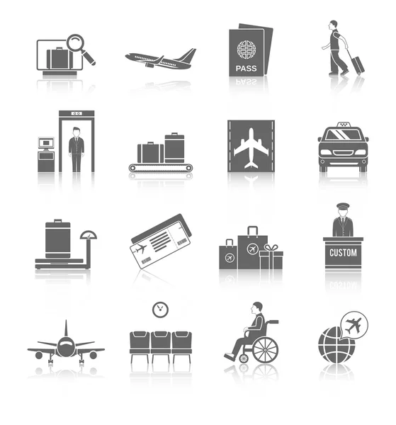 Luchthaven icons set — Stockvector