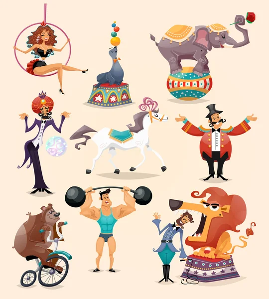 Conjunto de iconos de circo — Vector de stock