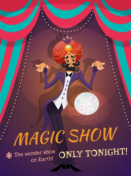 Cartel del espectáculo mágico — Archivo Imágenes Vectoriales