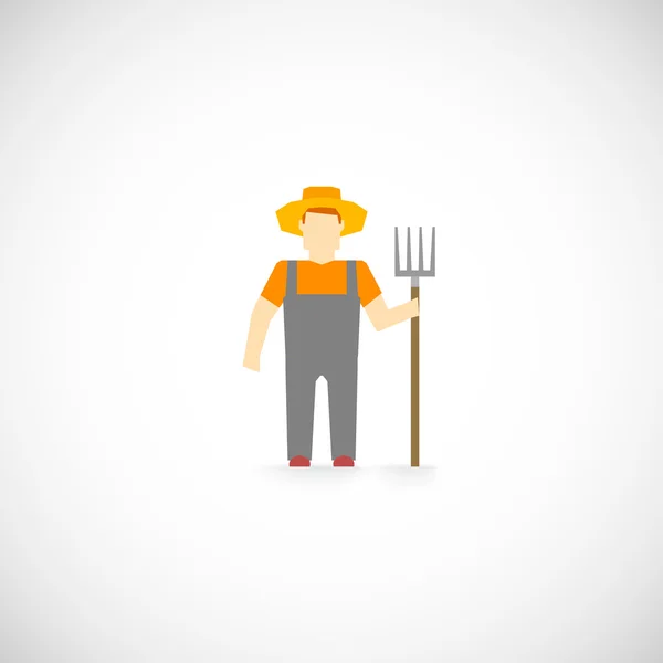 Icône de caractère agriculteur — Image vectorielle