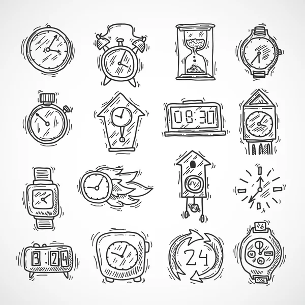 Clock Icons Set — Stock Vector