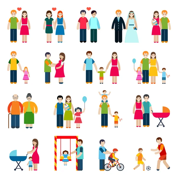 Icônes de figures familiales — Image vectorielle