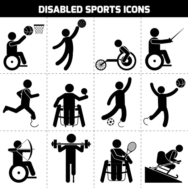 Ikony Sporty niepełnosprawnych — Wektor stockowy
